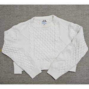 Future Collective Reese Blutstein Cable Knit Cropped Sweater Women's M Medium